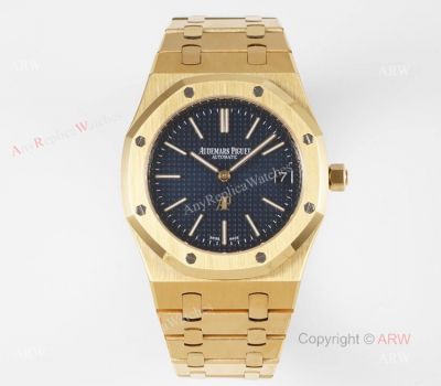 Swiss Audemars Piguet Royal Oak Jumbo 39mm Watch With Gold and Black Dial